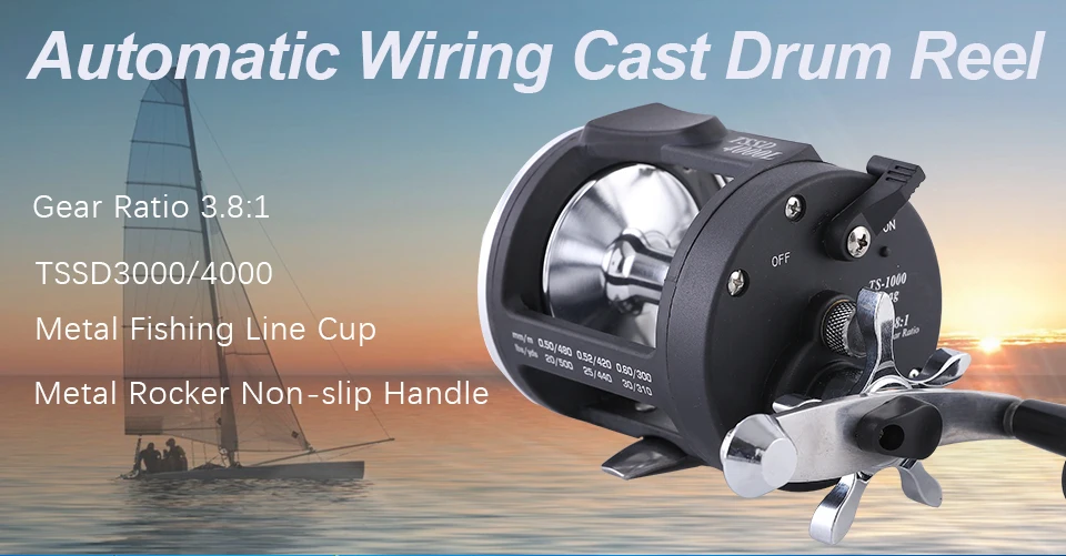 GLUREE Trolling Reel Fishing 3.81 3BB TSSD 3000 4000M Black Right Hand Casting Sea Fishing Reel Saltwater Baitcasting Reel Coil (7)