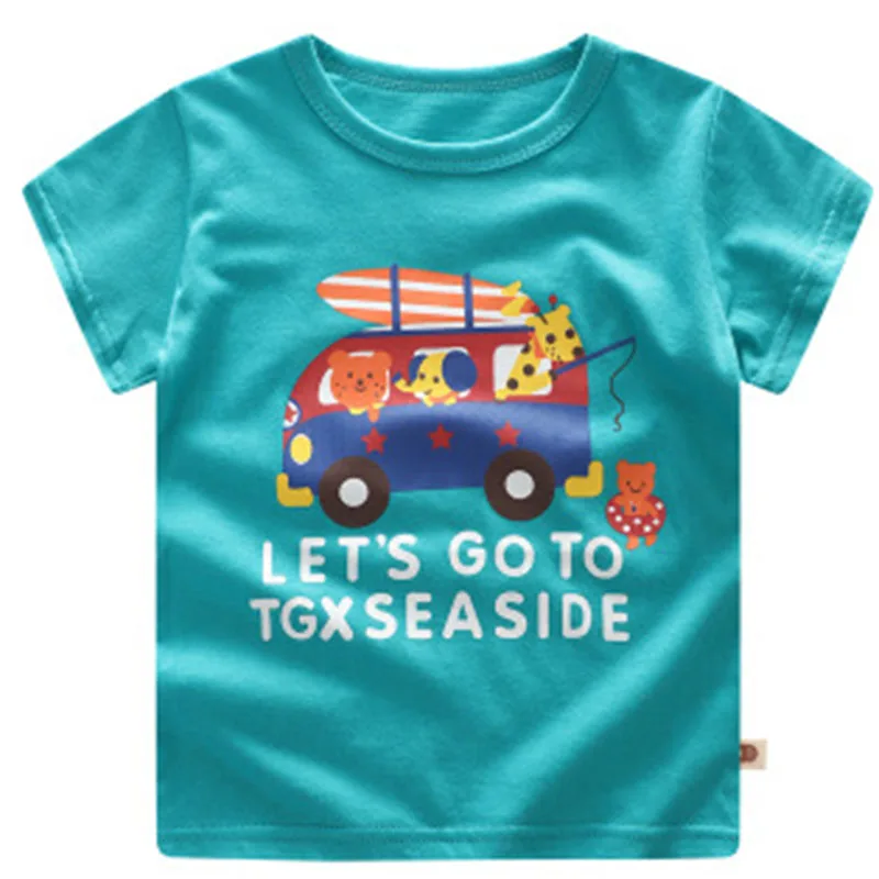 Летние шорты рукавами детская футболка и мультфильм Хлопок Half-рукав рубашка унисекс пуловер детская одежда повседневная детская одежда - Цвет: Style Eight