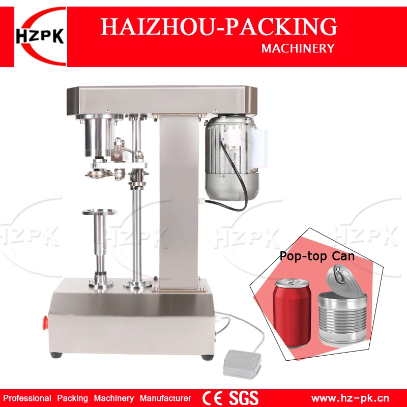 HZPK Semi-automatic Tinplate Can Sealing Machine Ring-pull Can Capping Machine Pop-top Aluminum Cap Seamer Easy Bottle Closing 40mm no logo dial luminous date ceramic ring yacht automatic mechanical watch rubber strap