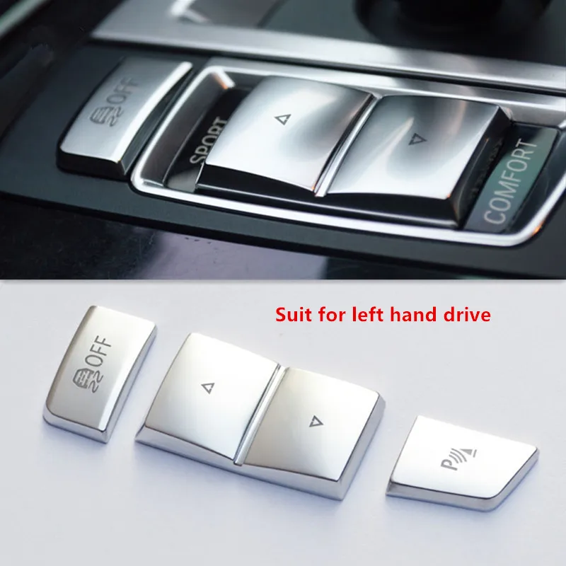 Хром ABS рычага переключения передач левые кнопки крышка отделкой пайетками для BMW 5/6/7 серии GT X3 F25 F07 F10 F11 F06 автомобиль спортивный автомобиль