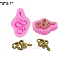 Cobra Silicone Mold, Bolo, Doces, Argila, Animal, Jóias, Biscoitos, resina, cobra flxible fondant argila do polímero de chocolate do molde de gelo