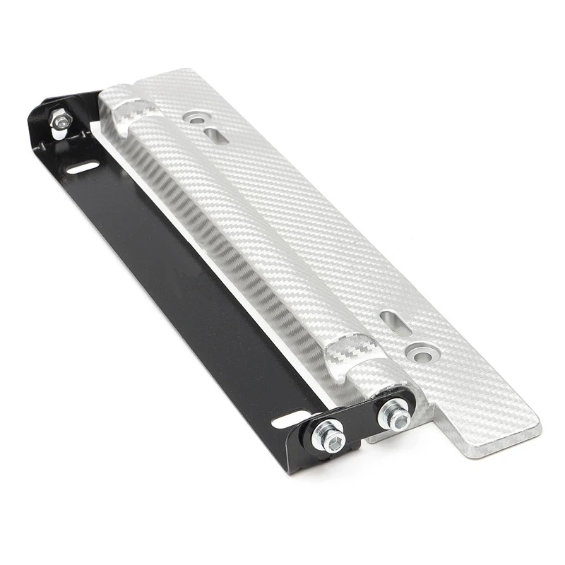 Newest Carbon Fiber Front Bumper Adjustable License Plate Frame Mount Bracket Holder