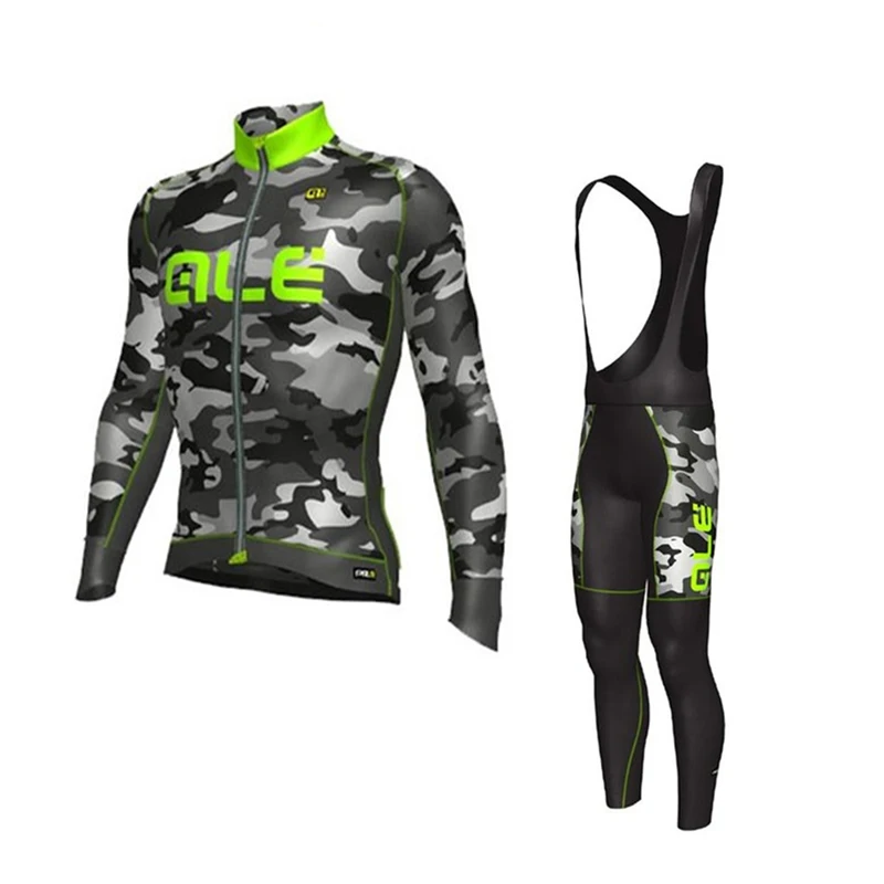 2016 ALE camouflage Cycling Jersey Long Sleeve Winter Thermal Fleece
