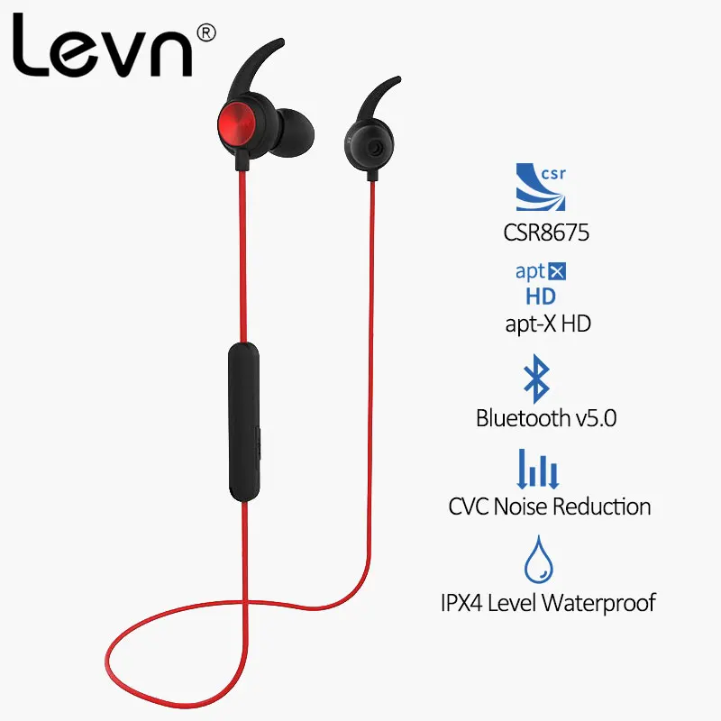 Offerte Levn Aptx HD CSR8675 Auricolare Bluetooth 5.0 aptx ll Impermeabile Sweatproof Bluetooth Auricolari Senza Fili Auricolare Senza Fili per Honor