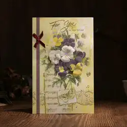 5 шт./лот Творческий 3D цветок благословит поздравительная Почтовая открытка на день рождения Подарочные карты Fastival вечерние сообщение