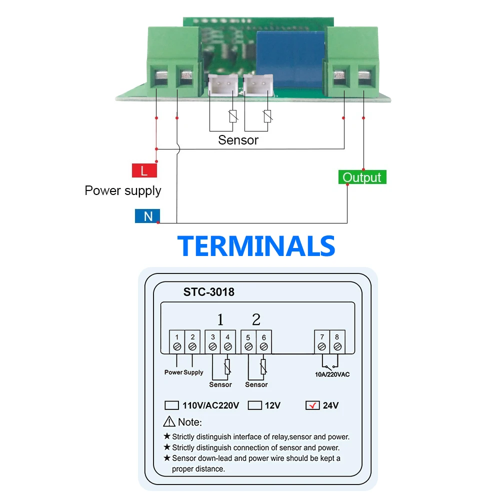 AC 110 В 220 в 12 В 24 В DC Цифровой термостат терморегулятор STC-3018 регулятор температуры переключатель для инкубатора коробка темп метр