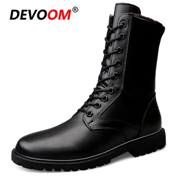 

High Tube Leather Antiskid Military Combat Tactical Boots Soldier Army Boots Outdoor Training Climbing Desert Valentine's Shoes