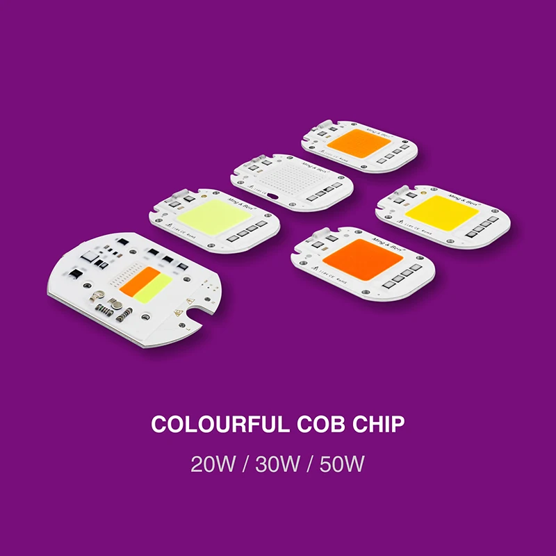 Светодиодный чип COB интеллектуальный IC многоцветные бусины 5 шт. 220 В RGB красный