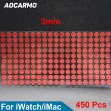 Aocarmo, 450 шт./лот, 3 мм, этикетка на повреждения воды, гарантия, индикатор, датчики, ремонт, водонепроницаемые, круглые наклейки для iPhone, для часов Mac
