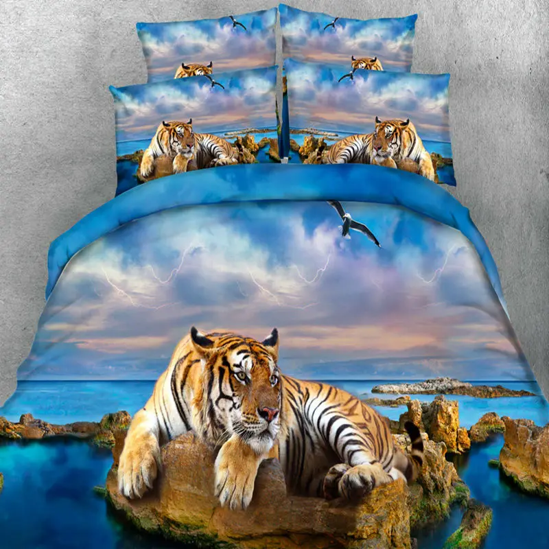 3D Bedding Set Tiger HD Digital Reactive Print Bedding ...