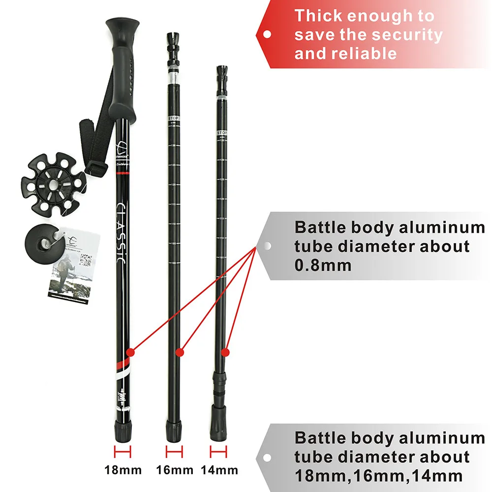 290 г/шт. палки для ходьбы в скандинавском стиле телескопические альпенштоки 6061 алюминиевый сплав палка для стрельбы костыль для походов