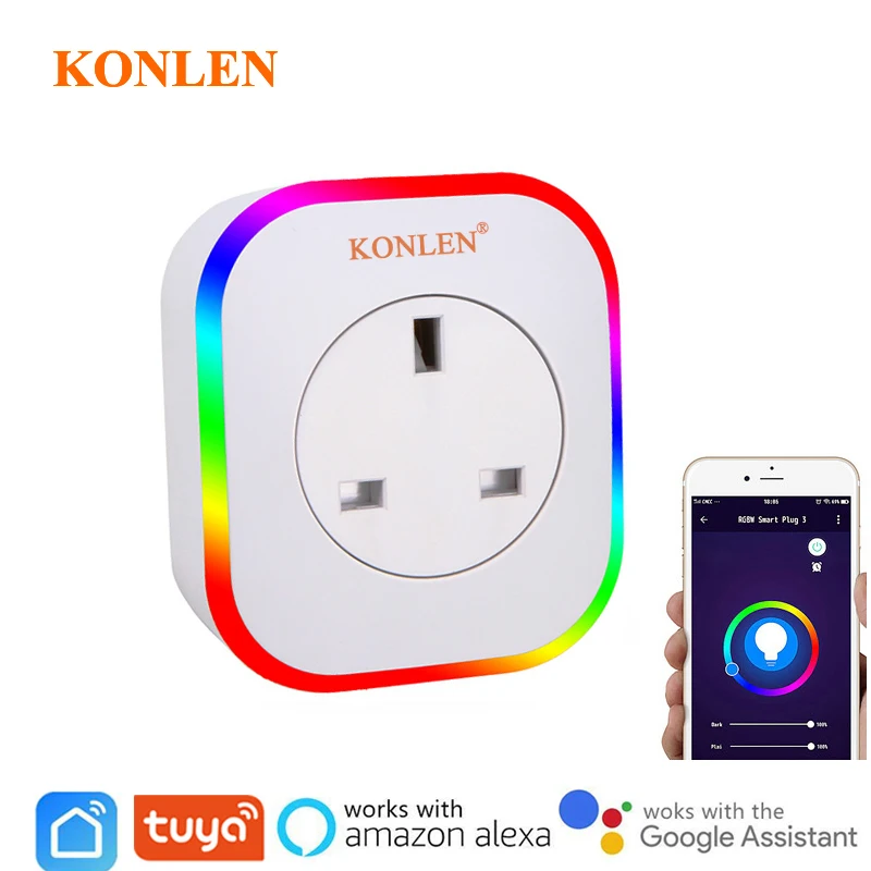 Tuya Wi Fi переключатель RGB розетка с таймером USB Удаленное включение питания на