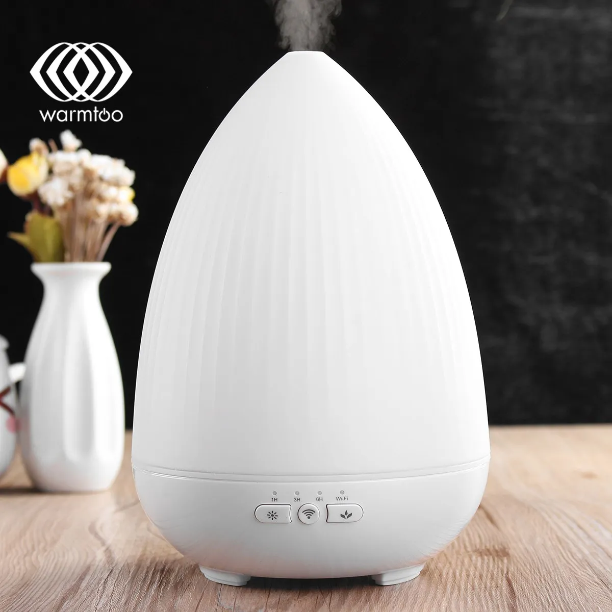 

Warmtoo Modern WiFi Smart 7 Colors Ultrasonic Essential Oil Diffuser Humidifier For Alexa Google Home Timing App Control
