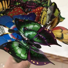 50 шт./лот, 12 см большой Моделирование Бабочка двойные вилки бабочки Сад Гирлянда декоративное озеленение