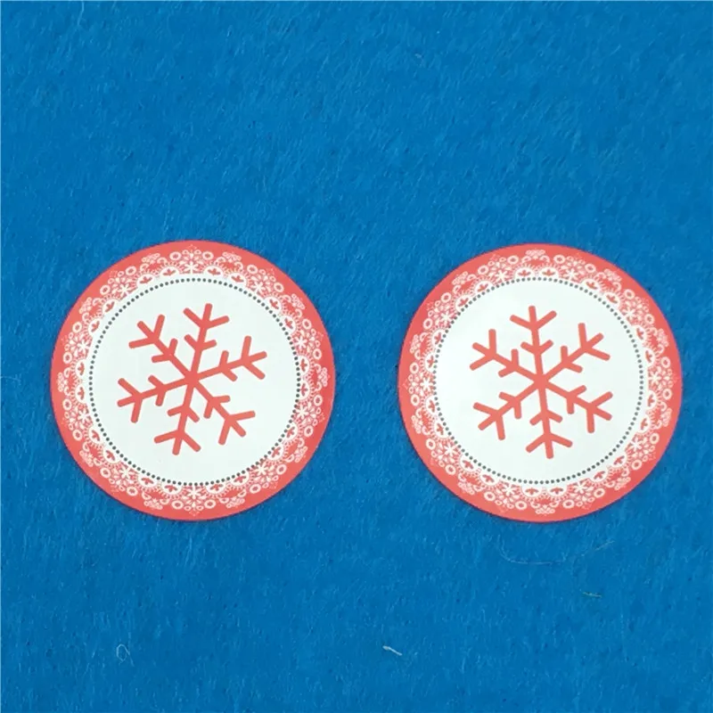 

100Pcs/Lot Snowflake Pattern Pattern Kraft Sticker For DIY Handmade Gift Cake Candy Paper Tags Self Adhesive Stickers Label