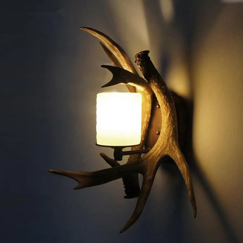 Vintage Rustic Resin Antlers Wall Sconces Home Dinning Room Vintage Rustic Resin Antlers Wall Sconces Home Dinning Room Luminarias Lamp Bathroom Stairs Corridor Light In Lamps From Lights