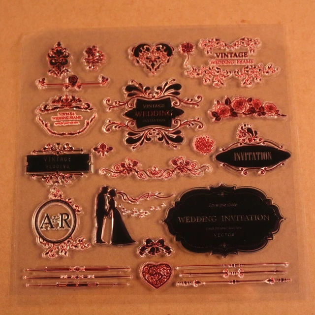 Vintage Wedding Stamps Clear Crafting Stamp Invitation Card Vintage Wedding Stamps Clear Crafting Stamp Invitation Card Making