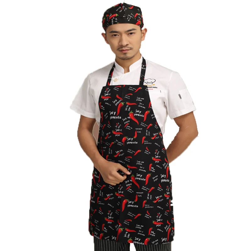 Fashion Kitchen Cooking Chef Apron Cotton Home Restaurant Work Apron For Adult Woman And Man