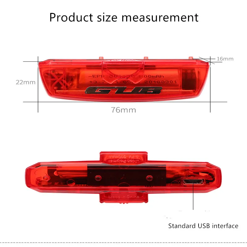 Top GUB M-59  MTB road Micycle Rear Light  USB Charge LED Bike Safety light Cycling Automatic Brake Induction Taillight 500mAH 1