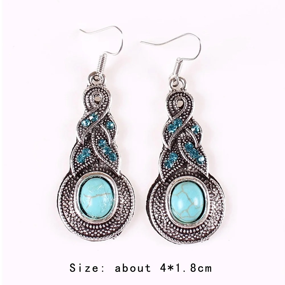 

Hot Selling Fashion Drop Earrings Classic Design Tibet Silver Style Dangle Earrings Simple Cool colorful