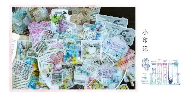 60pcs/pack Vintage English/Old Newspaper/Character/Memories Ticket Root/Seal/Magazine/Vintage Flower Letter Decorative Sticker - Цвет: see chart