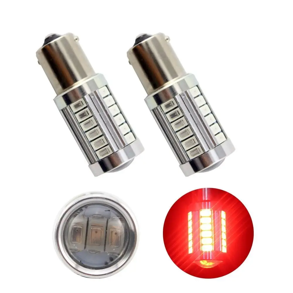 2X Red 12V 1156 BA15S 33SMD 5730 LED Car Turn Signal Backup Reverse