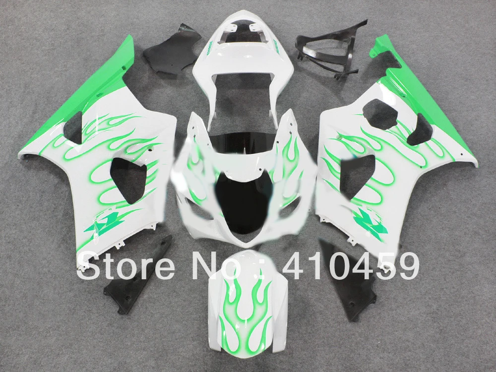 

Motorcycle Fairing kit for SUZUKI GSXR1000 GSX-R1000 GSXR 1000 K3 03 04 2003 2004 white green ABS Plastic Fairings set SG105