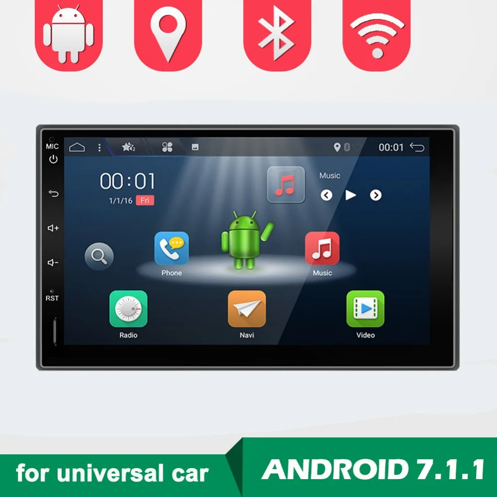

QUAD 4 CORE 2 din android 7.1.1 car dvd for nissan qashqai x-trail universal car multimedia GPS navigation player wifi BT RDS FM