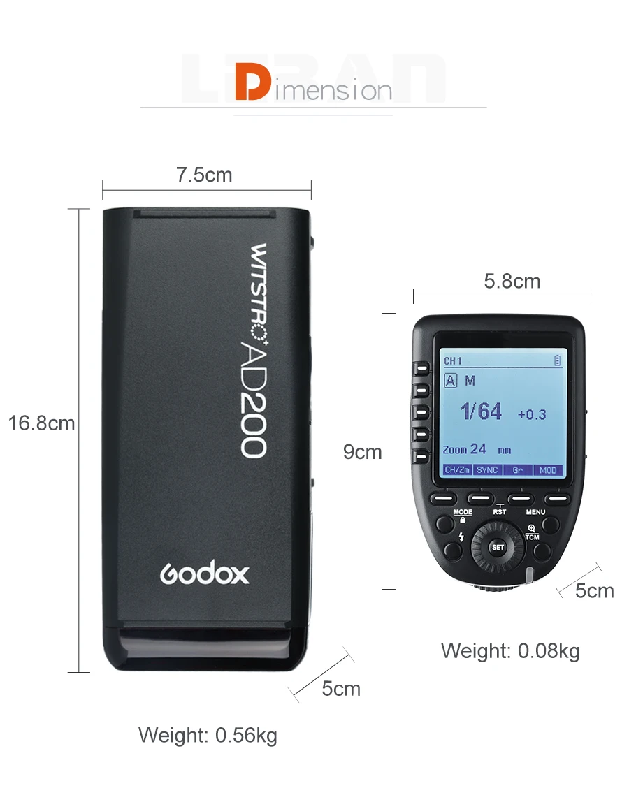 Godox Ad200 200ws Ttl Gn60 High Speed Sync Pocket Flash +