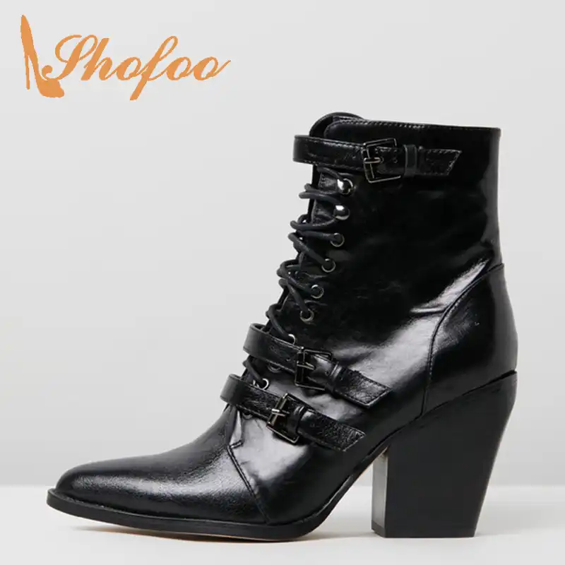 chunky heel booties size 11