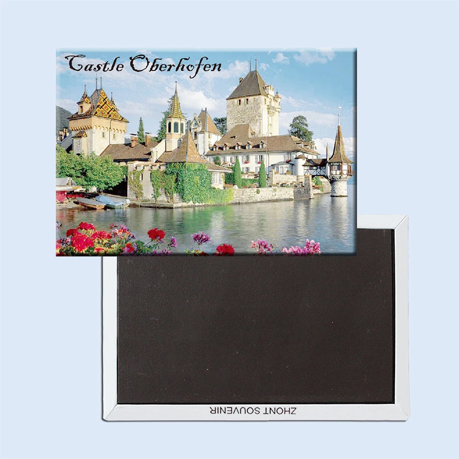 Замок Oberhofen из кантона Берн. Швейцарские магниты на холодильник 21678|fridge magnet|swiss