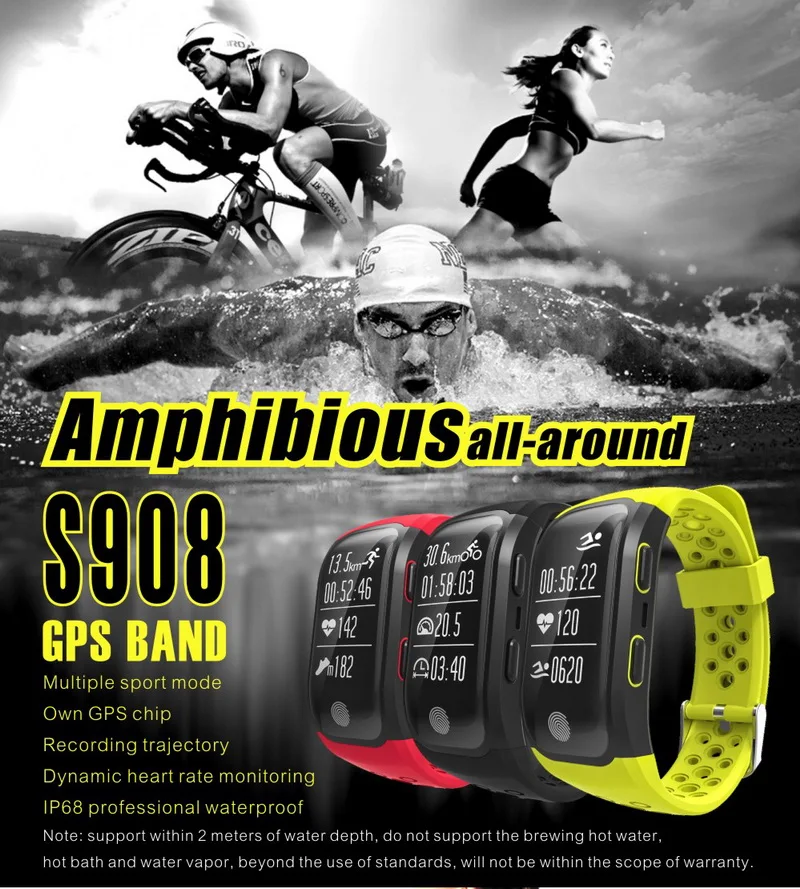 Gagafeel Смарт часы для Для мужчин IP68 Водонепроницаемый Smart пульсометр напоминание gps S908 спортивный смарт-браслет