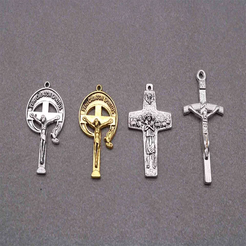 10 штук католической классической медали Креста Иисуса, четки Иисуса кросс-аксессуары