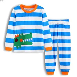Детские Костюмы костюмы 2 шт. Длинные рукава пижамы для девочек мальчиков осень-зима длинные штаны для сна детские пижамы Ночная рубашка