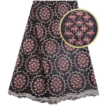 

Red Color Swiss Voile Lace In Switzerland With Stones Embroidery Nigerian Lace Fabrics For Wedding African French Lace 1551