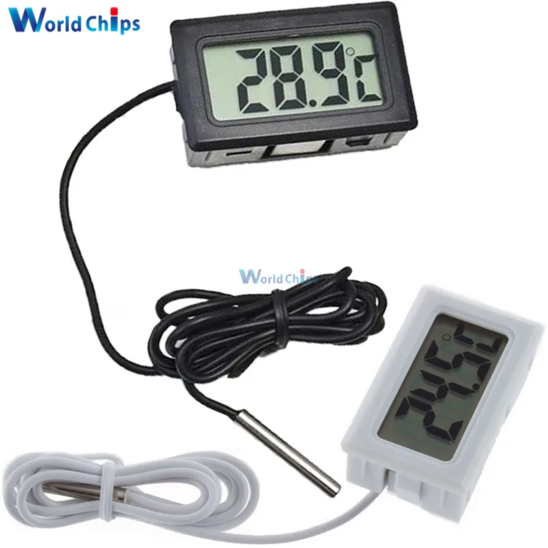 

Mini LCD Digital Thermometer Sensor Temperature Meter for Fridges Freezers Coolers Aquarium Chillers Mini 1M Probe Black/White