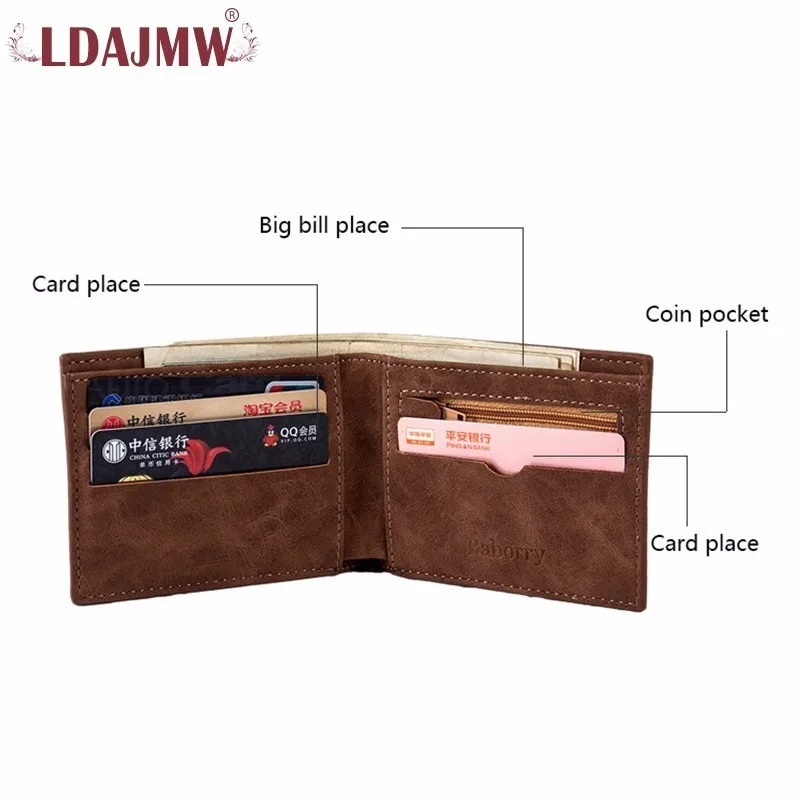 LDAJMW новые мужские кошельки Портмоне держатель для карт маленький кошелек