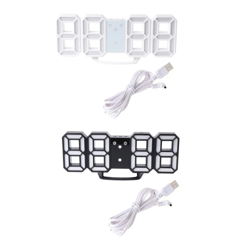 

Modern Digital LED Table Desk Night Wall Clock Alarm Watch 24 or 12 Hour Display
