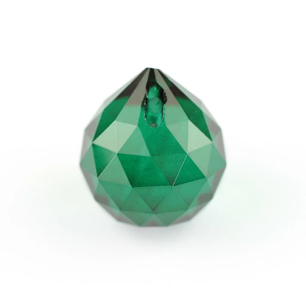 Хрустальный шар Призма 15 мм-40 мм граненый стеклянный шар фэн-шуй смешанный цвет хрустальные призмы стеклянные кристаллы для люстры - Цвет: zircon green