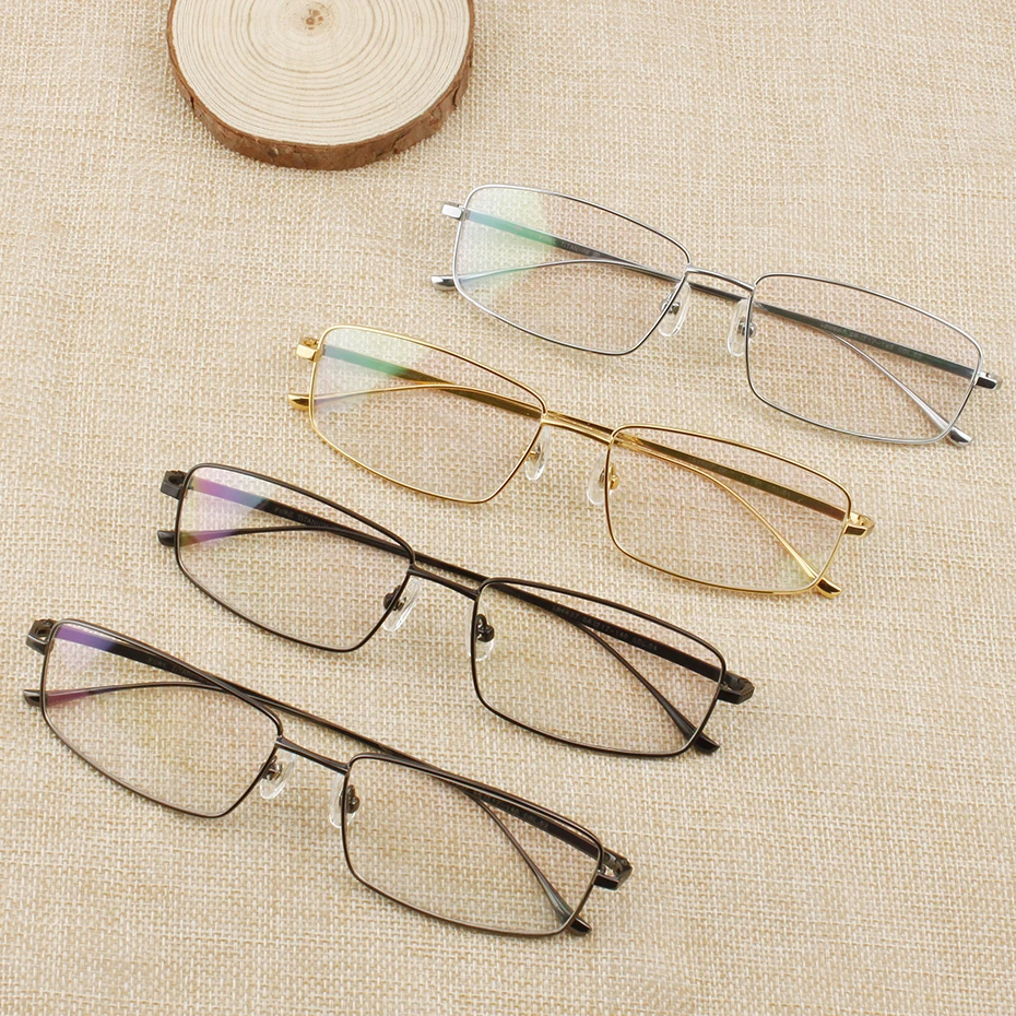 Fullrim men's pure titanium progressive multifocal Photochromic Anti Blue Clear Lens Prescription eyeglasses LB6637
