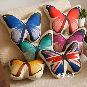 

Candice guo flax cotton toy 3D emulational Butterfly pattern sofa pillow cushion sleeping rest baby birthday gift present 1pc