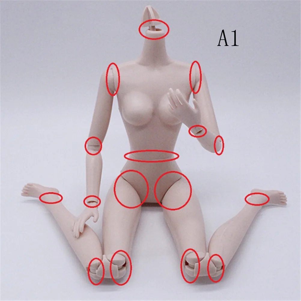 New Movable Joints Female Doll Body 1/6 Naked Nude Body Dolls Plastic Princess Doll Gifts Fashion Toy For Girls - Цвет: A1