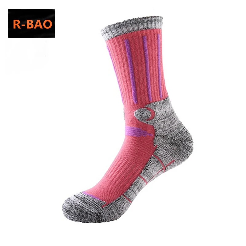R-BAO Cotton Outdoor Mountaineering Skiing Socks Men Women Thicken Snowboarding Outdoor Sports Socks For Hiking Ice Hockey M L