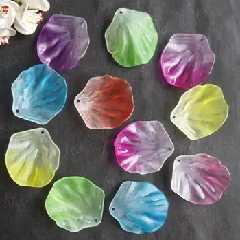

500g 400pcs 26*30mm Acrylic Frosted Rose Flower Petals Beads For Craft DIY Jewelry Beads Hair Clip Hairband Accessory