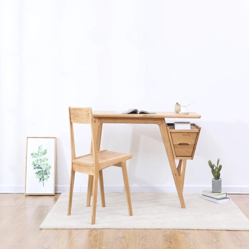 

Nordic Simple Solid Wood Desk Oak Computer Desk Office Desk Simple Desk Bedroom Study Furniture