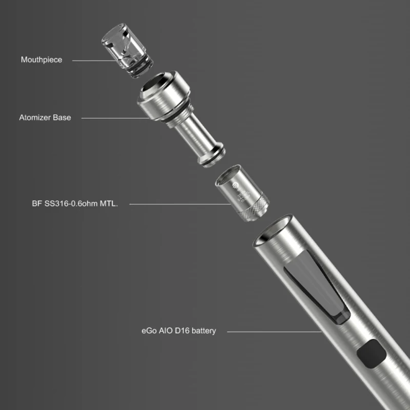 Стартовый набор все в одном Joyetech eGo AIO D16 с атомайзерами 25 Вт 1500 мАч баком 2 мл SS316