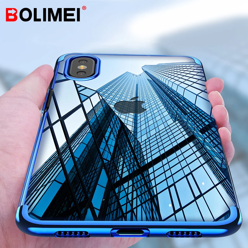 

Luxury Plated TPU Phone Case For iPhone 7 8 Plus Case Transparent Silicone Cover For iPhone X Xr Xs Max Cases For iPhone 6 6s