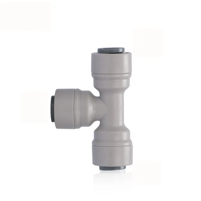 

1/4" OD Tube RO Water Filter 3 Ways Quick Connector Tee Type Tight Junction PE Pipe Fitting