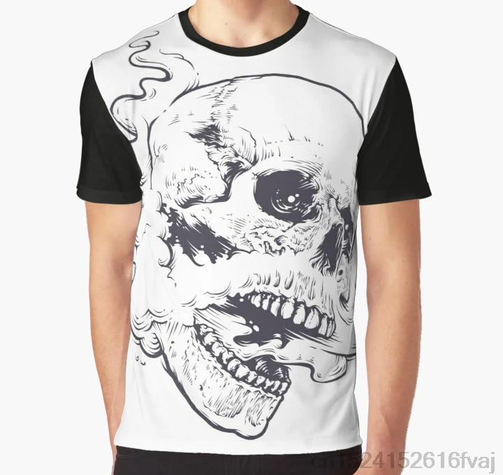

All Over Print Women T Shirt Men Funny tshirt Vaping Skull Graphic T-Shirt