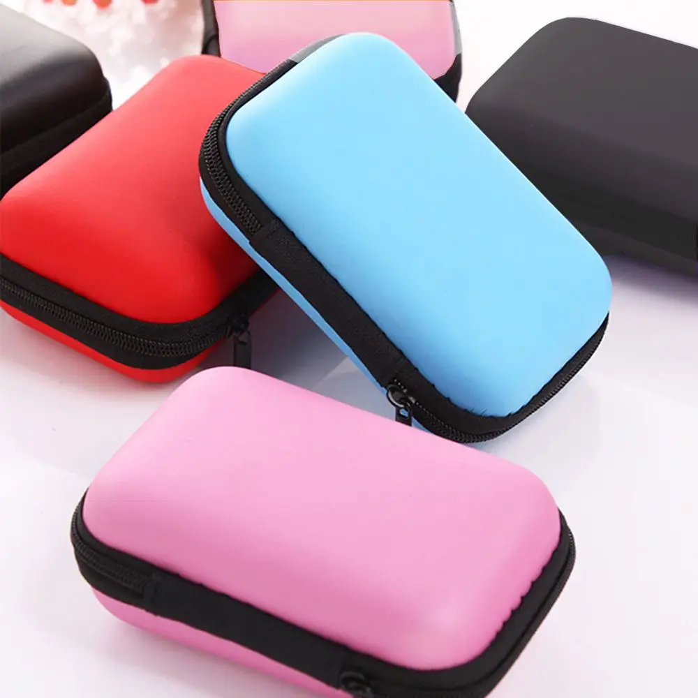

New Color!! 1PC Portable Earphone Headphone Earbuds Bag SD TF Card Data Cable Storage Hard Case 4 Colors Choosen High Quality